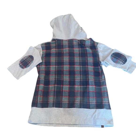 Ampersand Avenue Womens XXL Pullover Hoodie Plaid Accents Zipper Thumb Holes - Picture 2 of 11